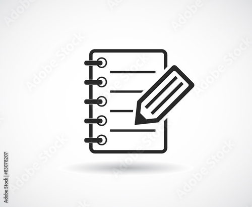 notepad with pen pencil icon