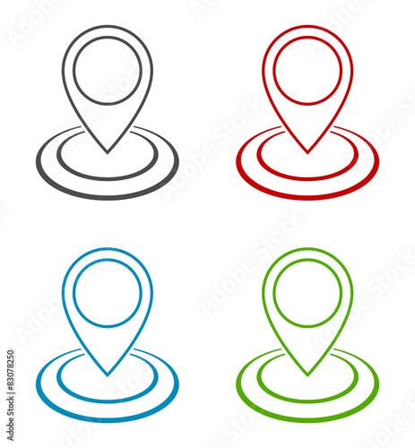 pin map marker outline pointer icon