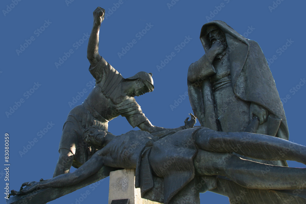 Fototapeta premium 11th Stations of the Cross, Jesus is nailed to the cross