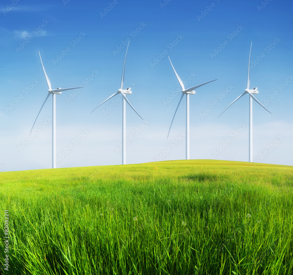 Wind power station. Ecological energy composition Wind power station. Ecological energy composition