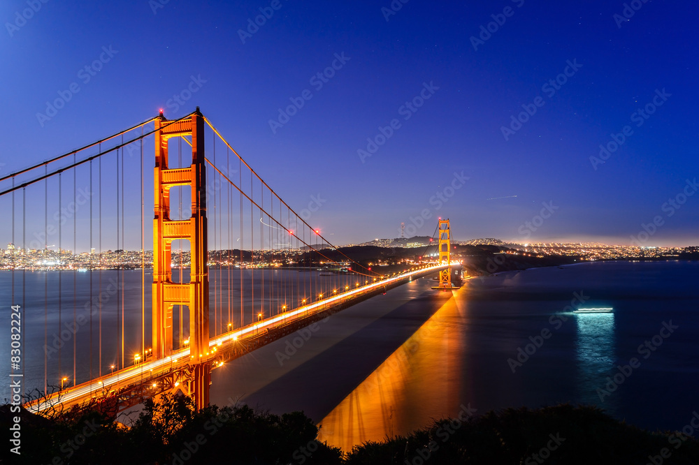 Golden gate at night, San Francisco