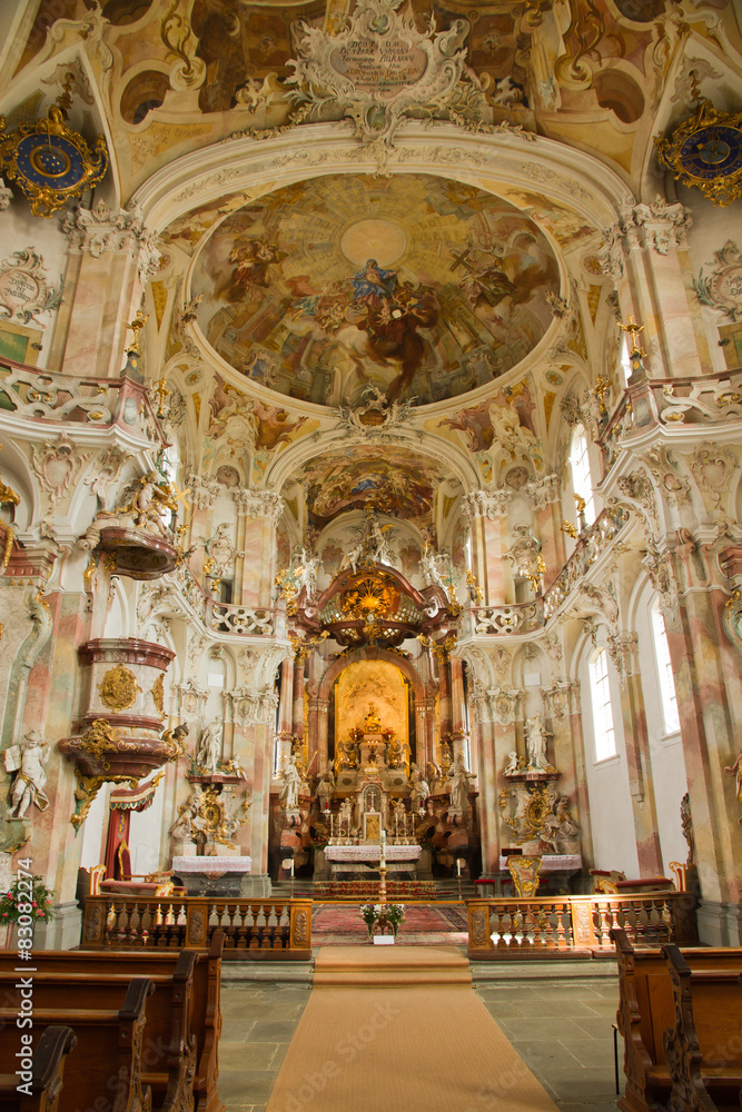 Inside the Birnau Abbey
