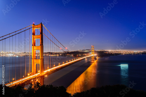 Golden gate at night, San Francisco