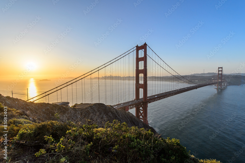 Sunrise at Golden gate, San francisco