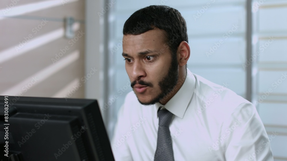 Venturesome clerk. Manager playing computer games. Venturesome clerk. Manager playing computer games.