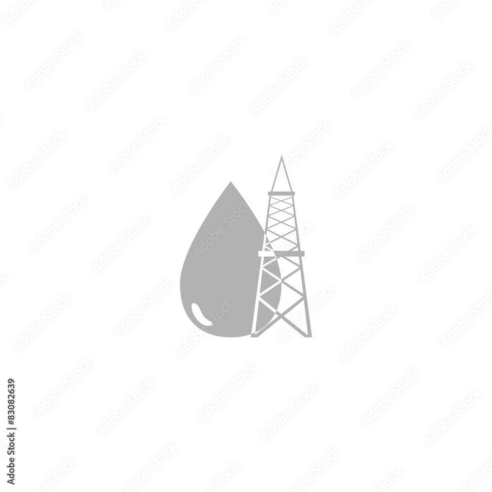 Simple icon drop of oil and tower. Simple icon drop of oil and tower.