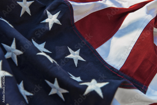 Fototapeta Naklejka Na Ścianę i Meble -  Stars and stripes - American flag closeup