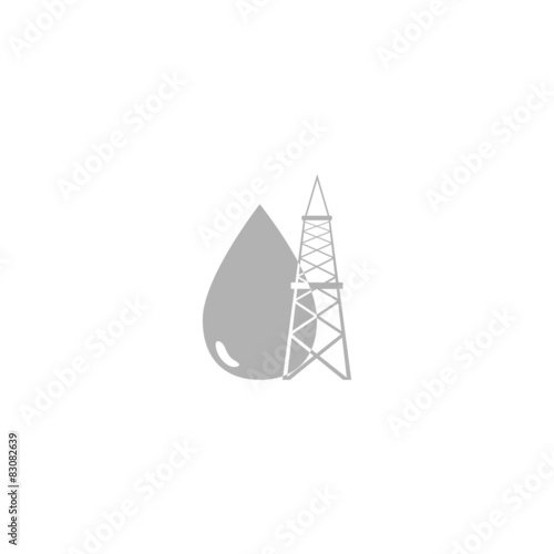 Simple icon drop of oil and tower.