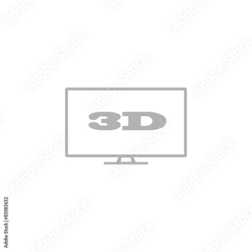 Simple 3D TV icon.