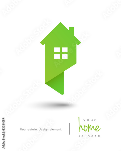 Real estate house logo as map pin design