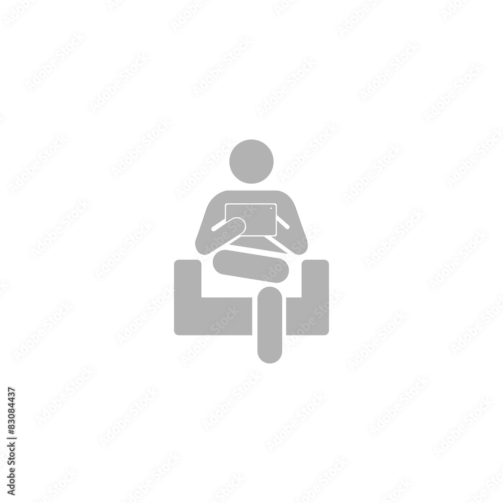 Vector icon of the working person in Wi-Fi to a zone. Vector icon of the working person in Wi-Fi to a zone.