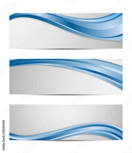 set of vector abstract wavy design banner