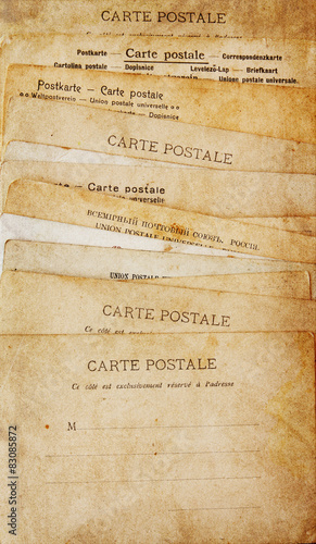 rear view of ancient post cards 