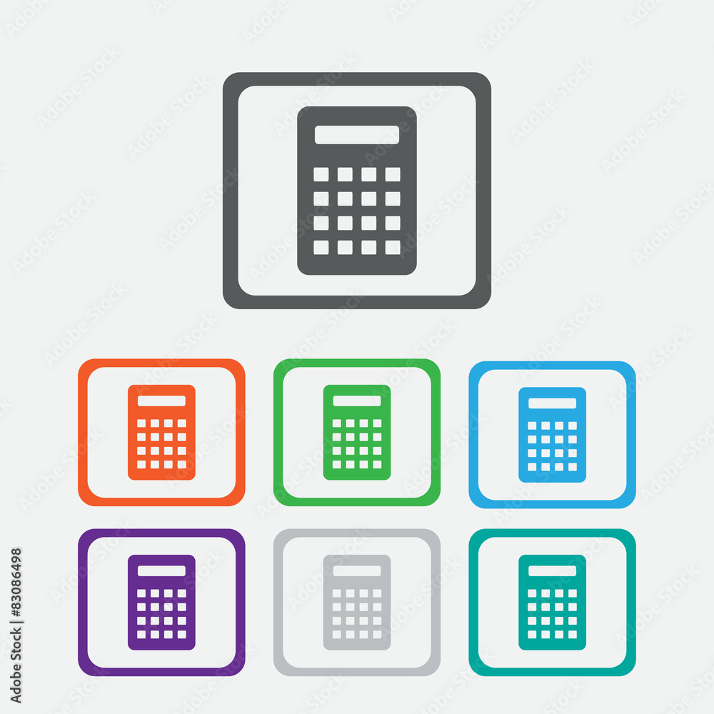 Calculator Icon. Vector icon isolated. Round squares buttons Calculator Icon. Vector icon isolated. Round squares buttons