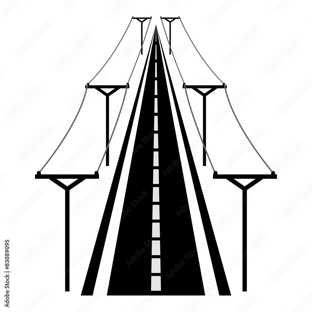 electricity post and road