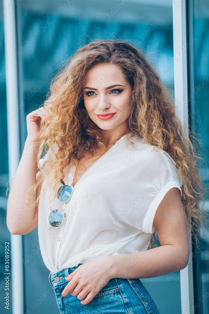 Beauty Girl Outdoors enjoying nature. Beautiful Teenage Model Beauty Girl Outdoors enjoying nature. Beautiful Teenage Model