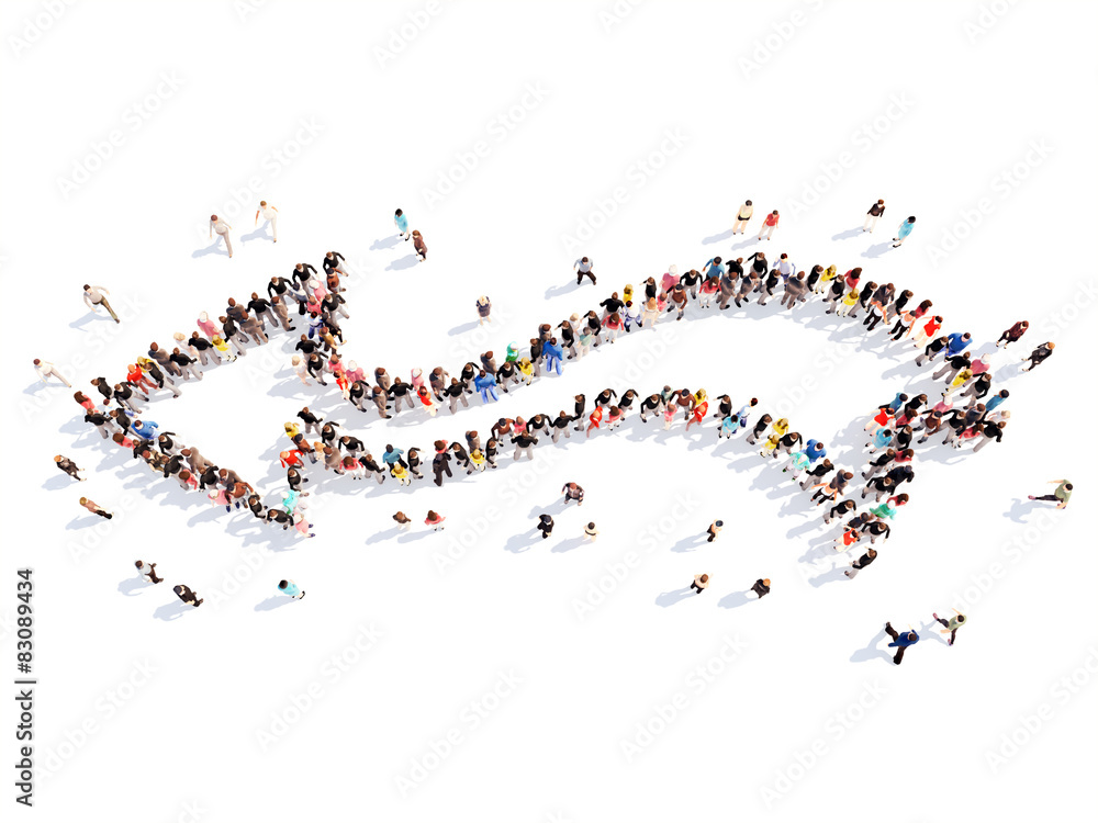 People in the form of arrows. People in the form of arrows.