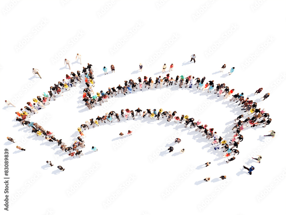 People in the form of arrows. People in the form of arrows.