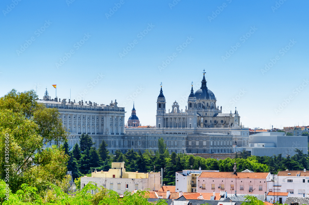 Beautiful view of the Royal Palace of Madrid