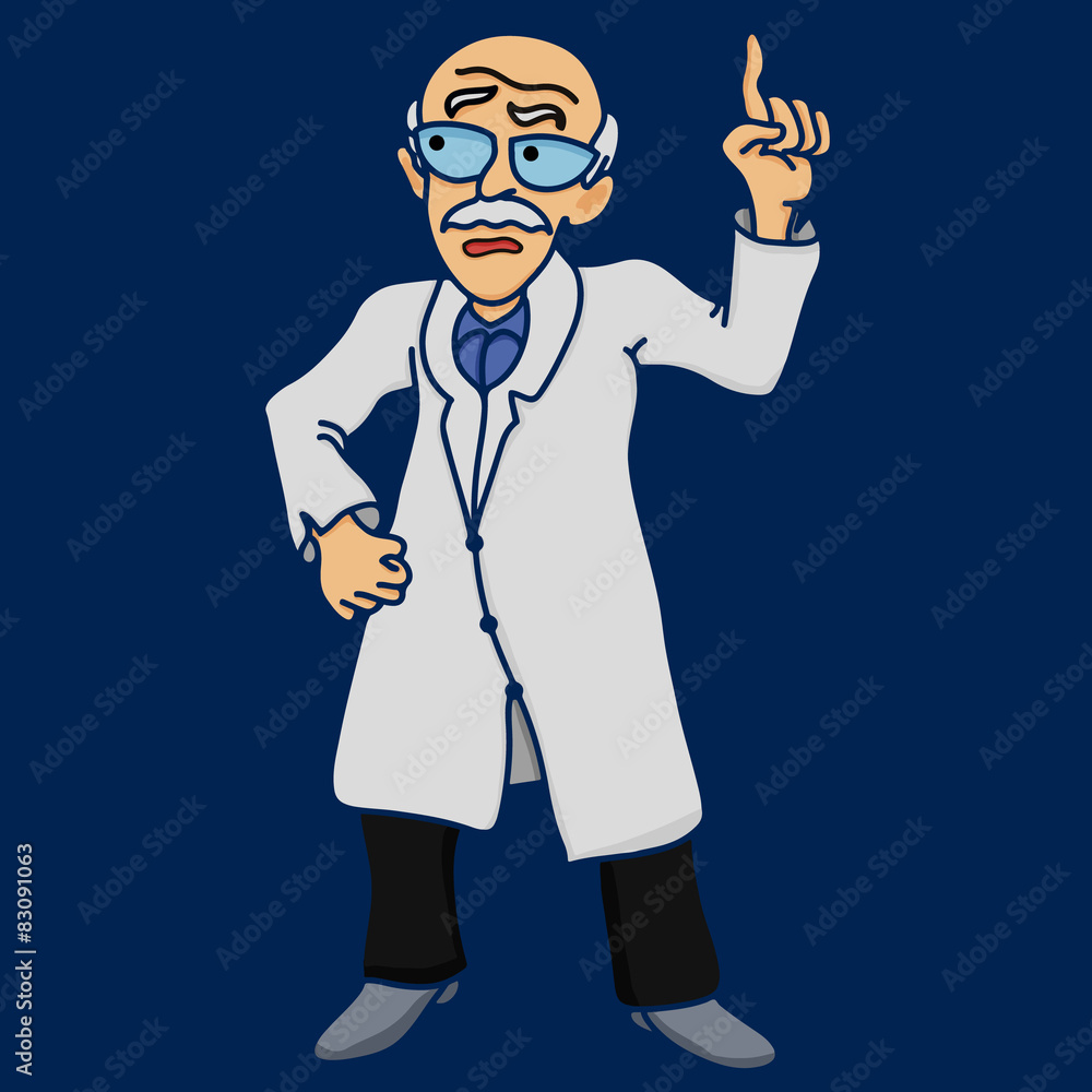 Scientist old man disgruntled vector illustration comic Scientist old man disgruntled vector illustration comic