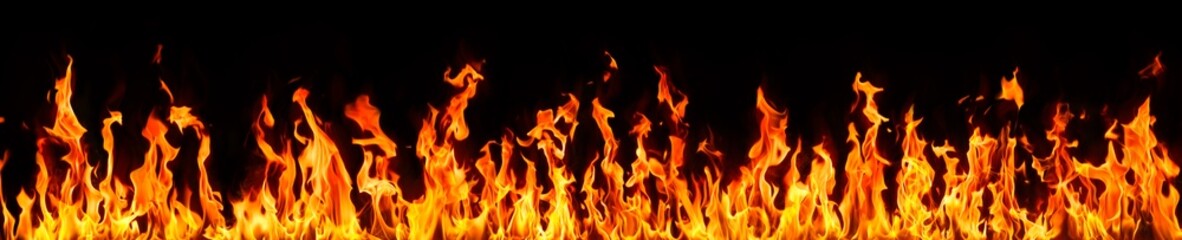 fire and flames on black background
