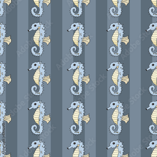 Seahorse seamless vector illustration