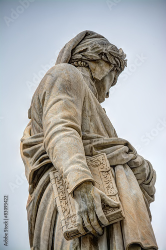 Dante Alighieri statue in Santa Croce square