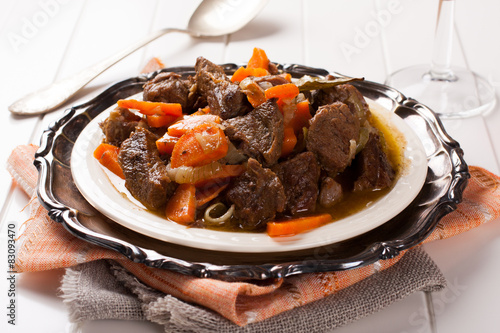 Stew with beef and carrots 