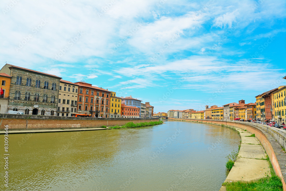 Arno banks seen from Pisa riverfront