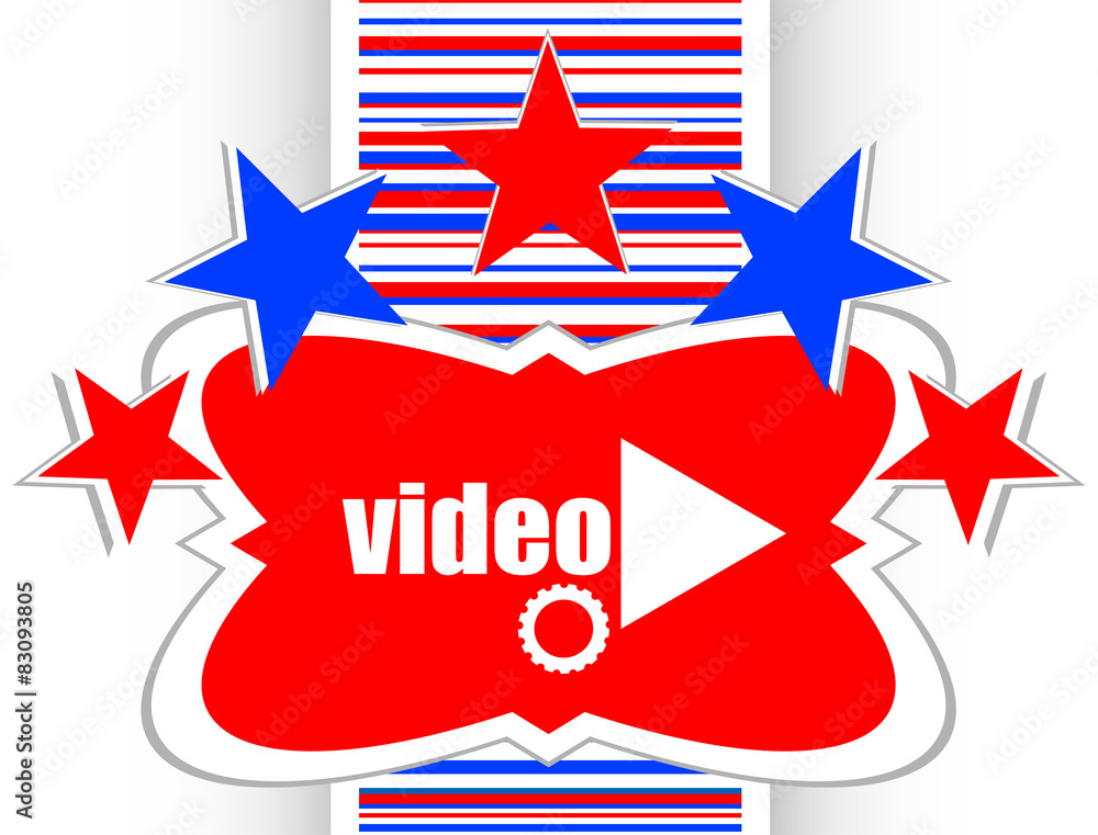 Obraz premium video play button (icon) over white background vector