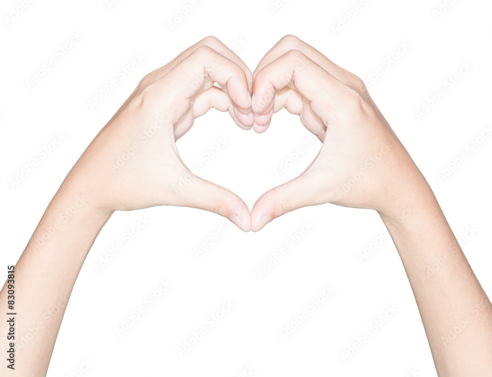 closeup hand heart love symbol isolated white clipping path insi closeup hand heart love symbol isolated white clipping path insi