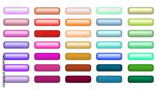 Mega set of web empty buttons in different colors
