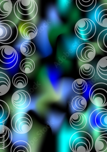 Dark abstract modern vector background with eccentric circles