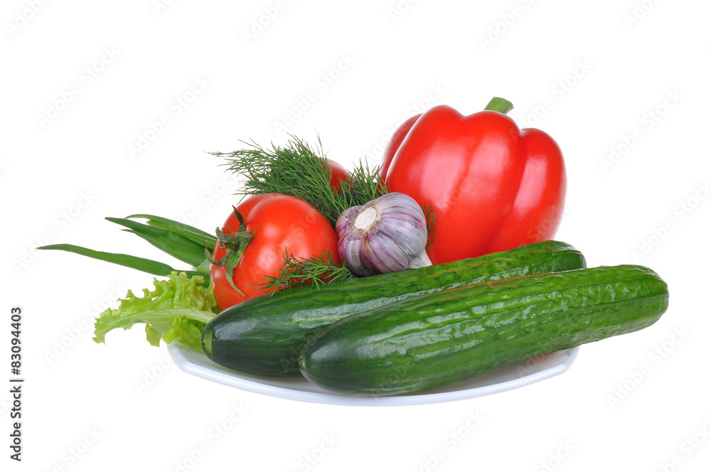 vegetables on white background vegetables on white background