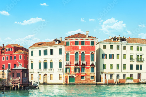 Old colorful houses in Venice, Italy. © waku