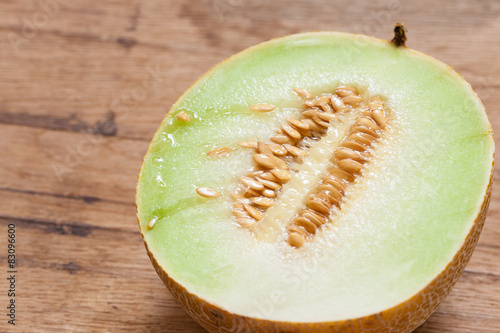 Closeup melon with pips