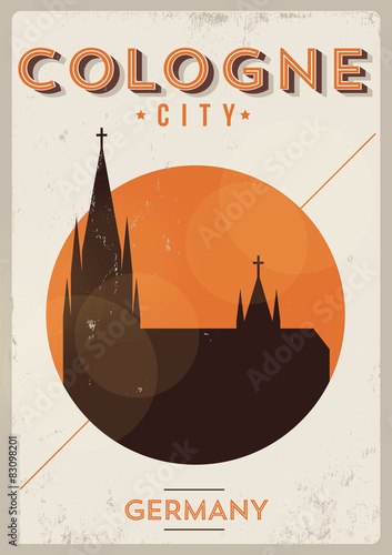 Cologne City Vintage Poster Design