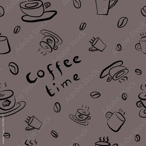 Seamless pattern with coffee cup
