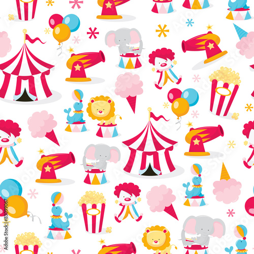 Circus Theme Seamless Pattern Background