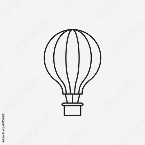 hot air balloon line icon