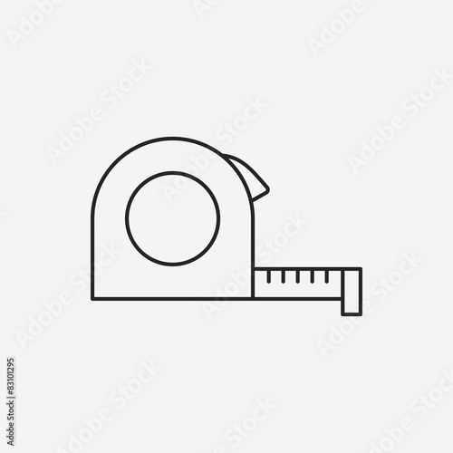 Measuring tape line icon