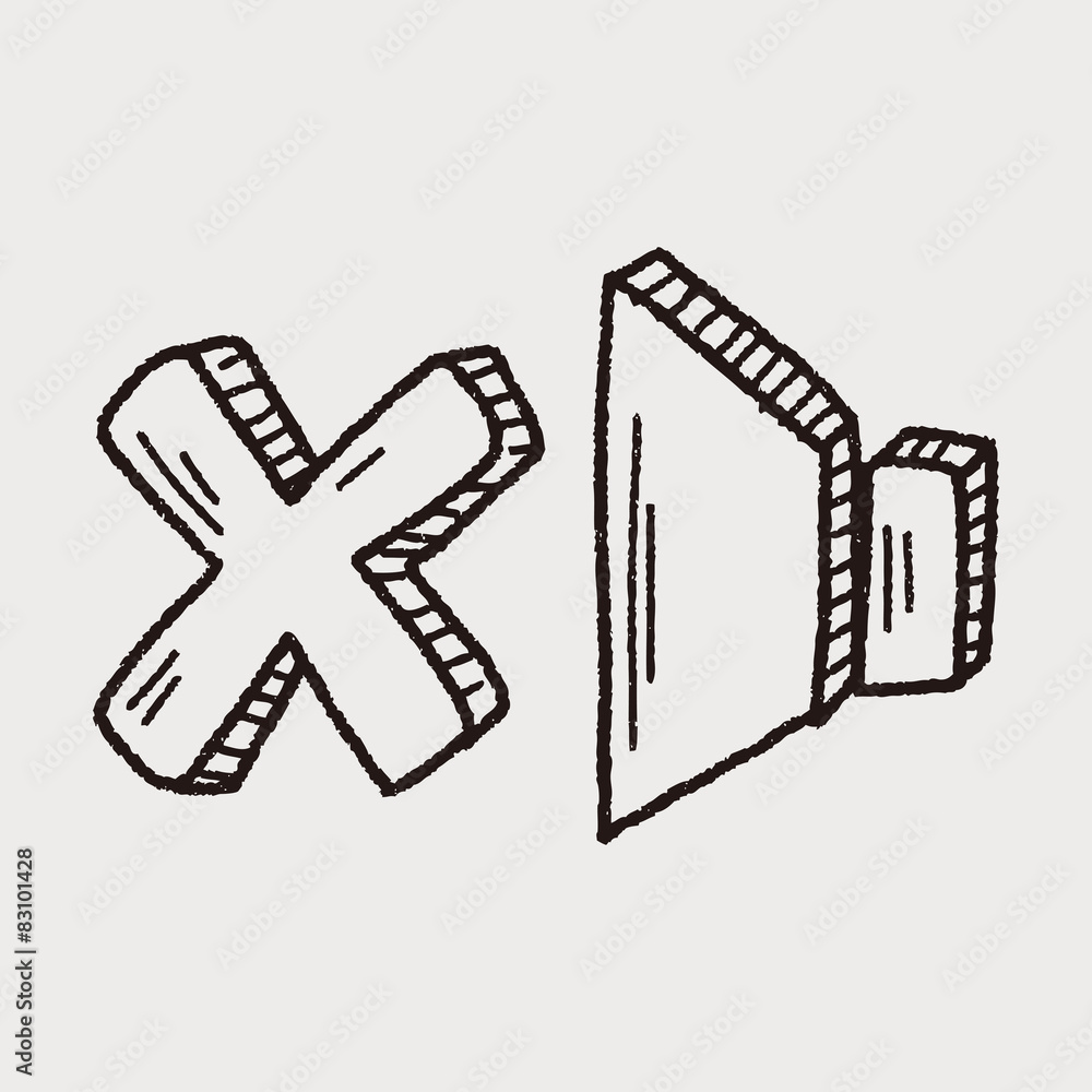 Fototapeta premium Doodle sound stop