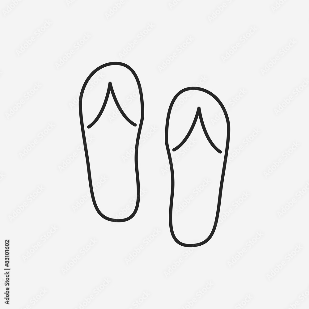 Flip-flops line icon Flip-flops line icon