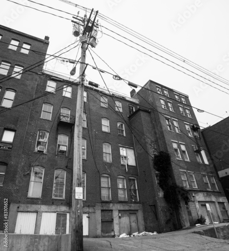 Bild auf Leinwand Old brick industrial building, Augusta, Maine, USA