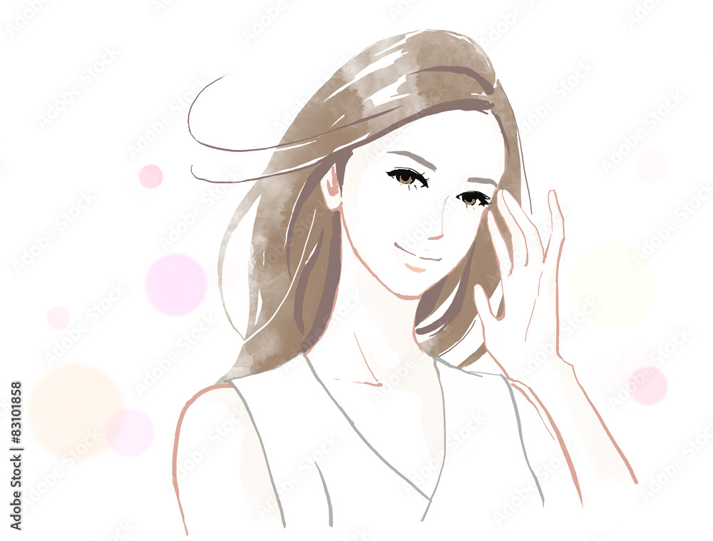 髪の綺麗な女性 Stock Illustration Adobe Stock