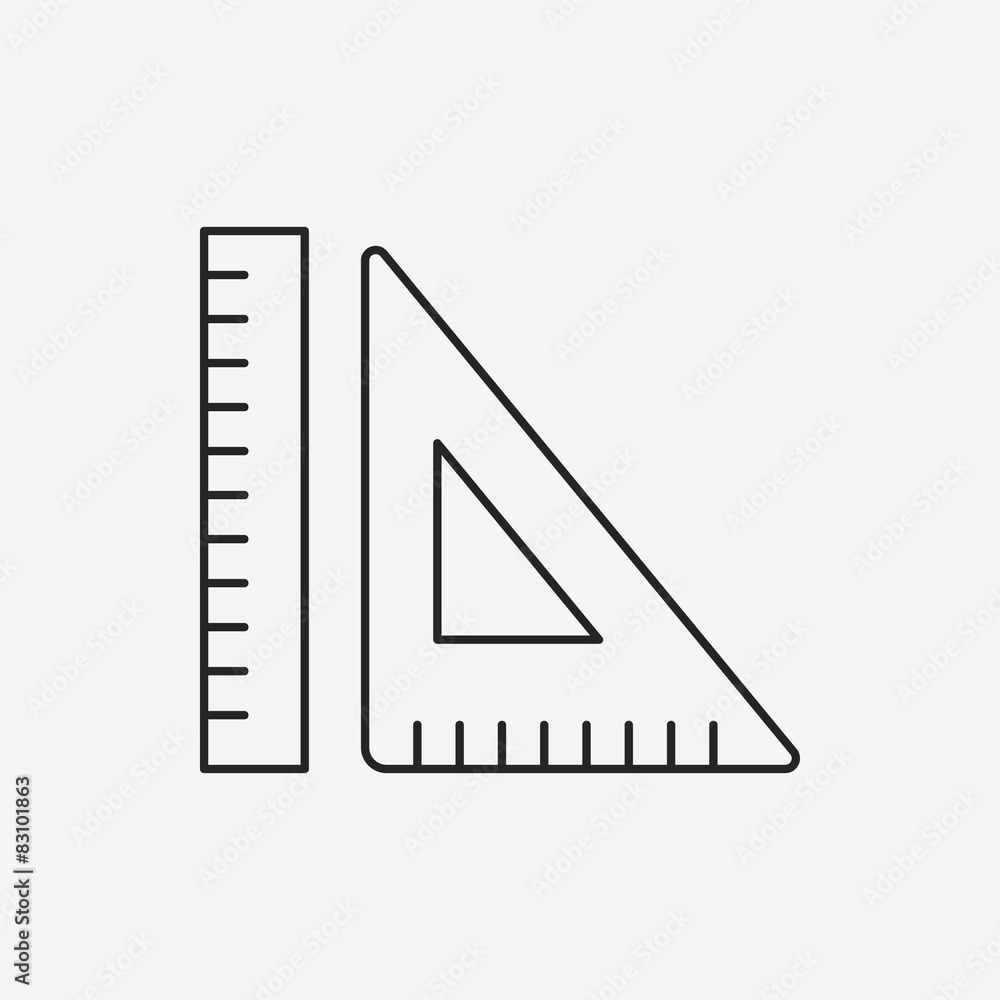 Triangle ruler line icon