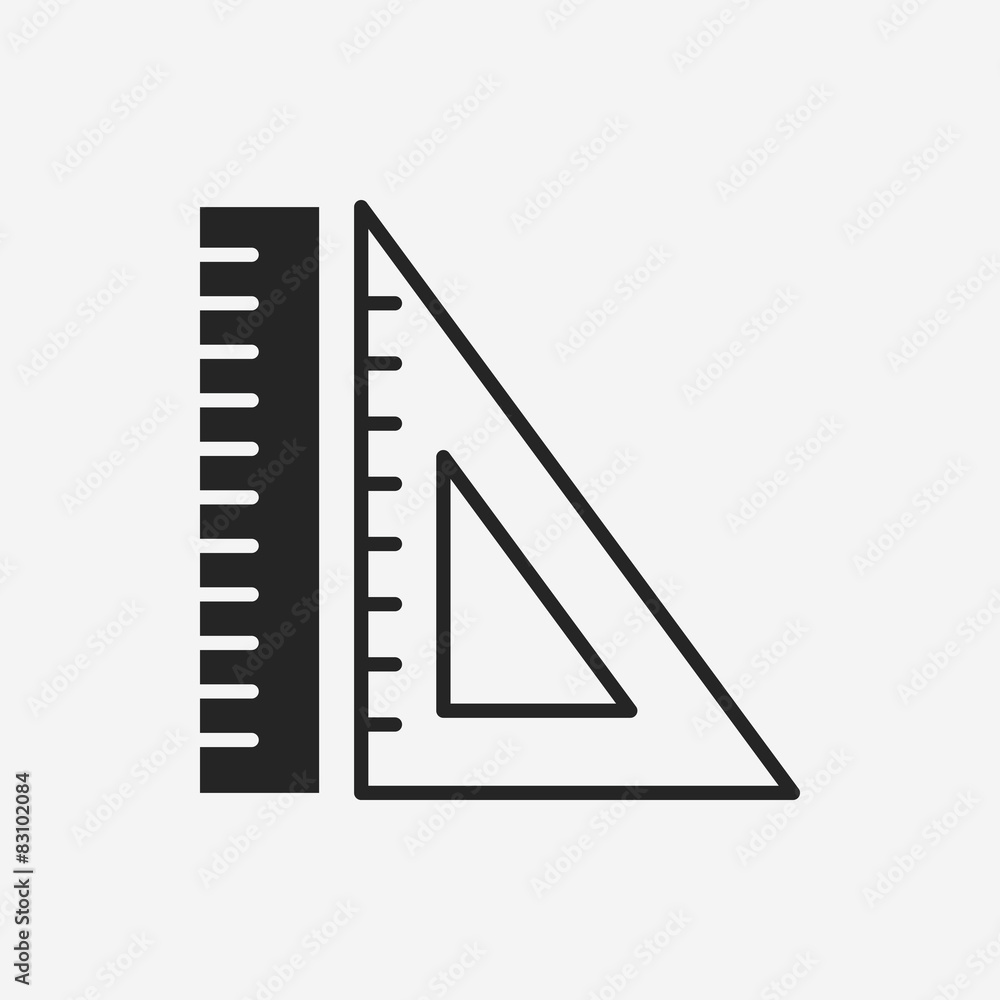 Triangle ruler icon
