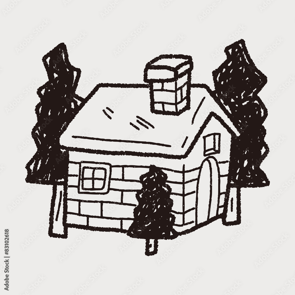 Naklejka premium house doodle