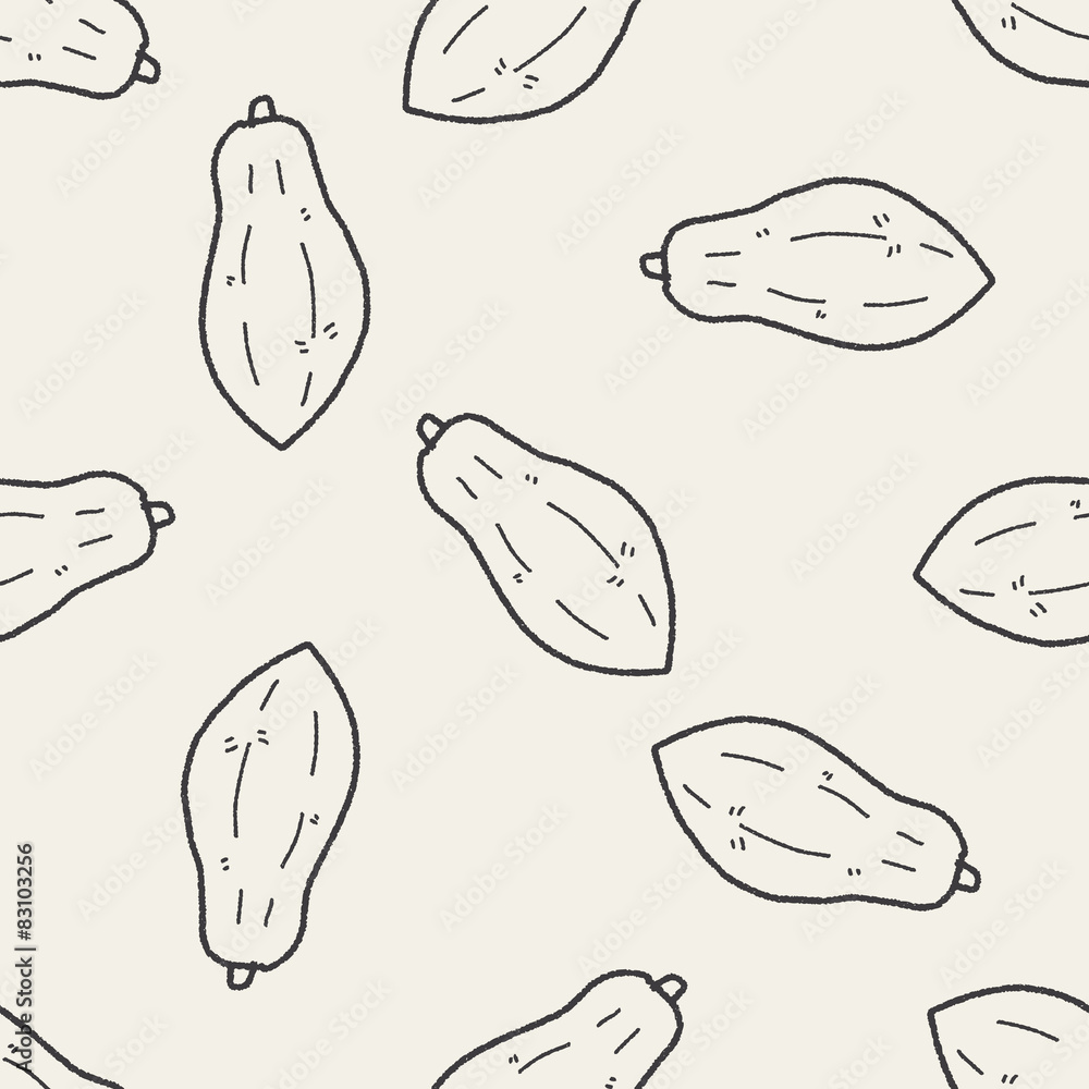 papaya doodle seamless pattern background papaya doodle seamless pattern background