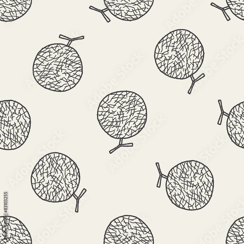 melon doodle seamless pattern background